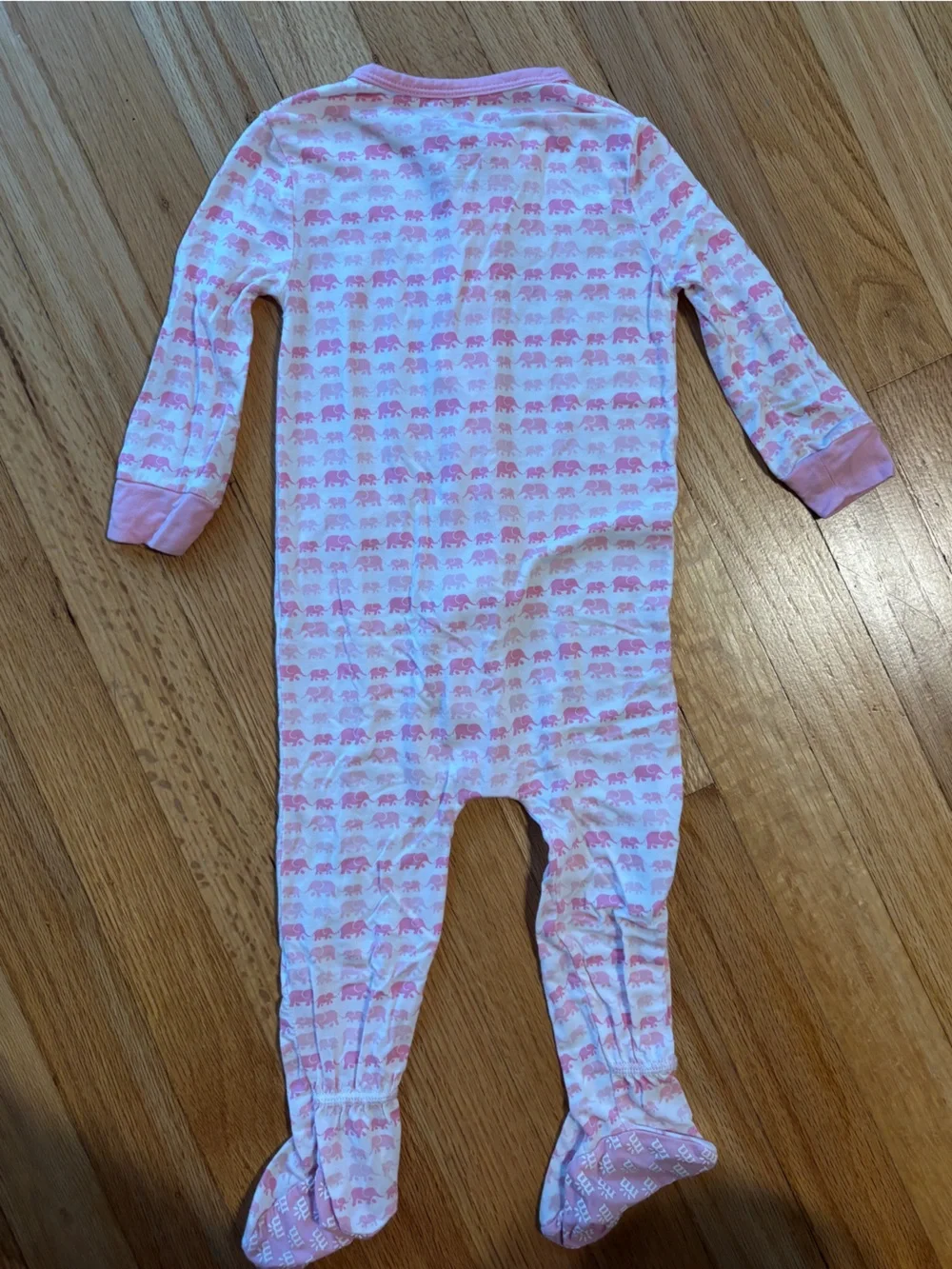 Magnetic Me Pink & White Elephant Print Footed One-Piece